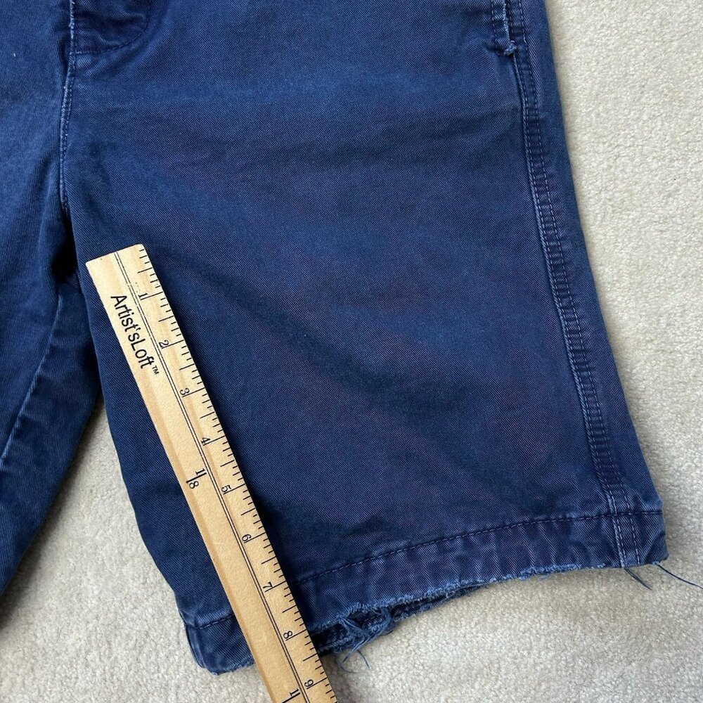 Abercrombie Fitch Mens Chino Shorts 32 Blue 9" Inseam Twill Casual Flat Front - Picture 4 of 8